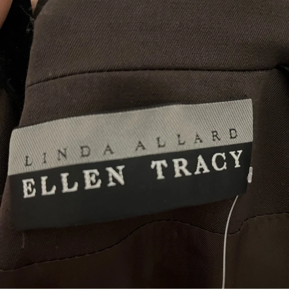 SOLD❌❌❌⭐️Vintage Ellen Tracy Chocolate Brown 100% Pure Wool Jacket  Sz-12 - Picture 8 of 10